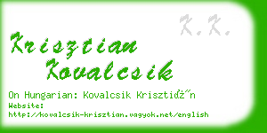 krisztian kovalcsik business card